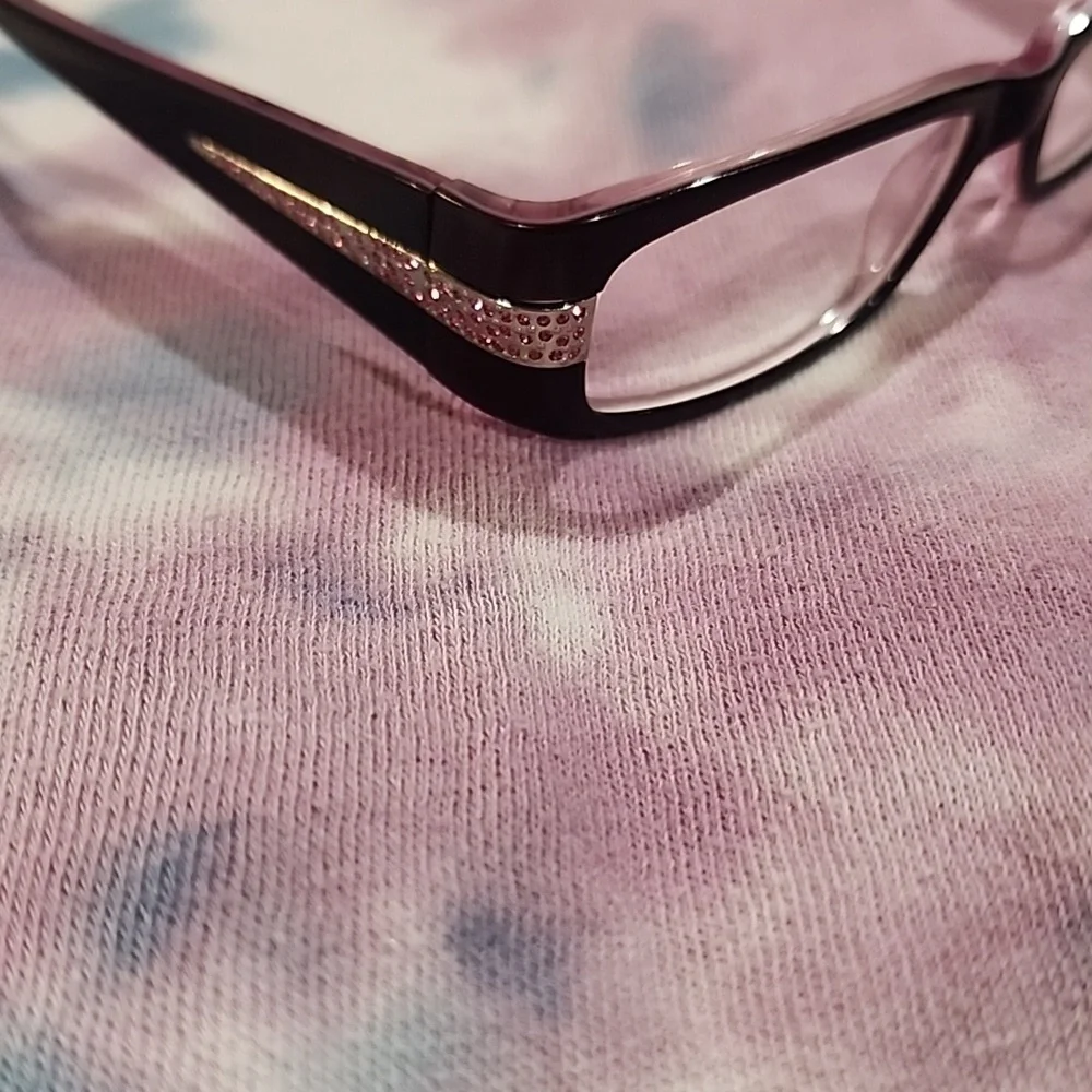 #MYHASHTAG# - Classy Black and Purple with Pink Rhinestones Girls eyeglass frame